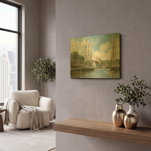 'The Marshall Toothpick Factory' By Stanton Manolakas Gold Metal Wall Art