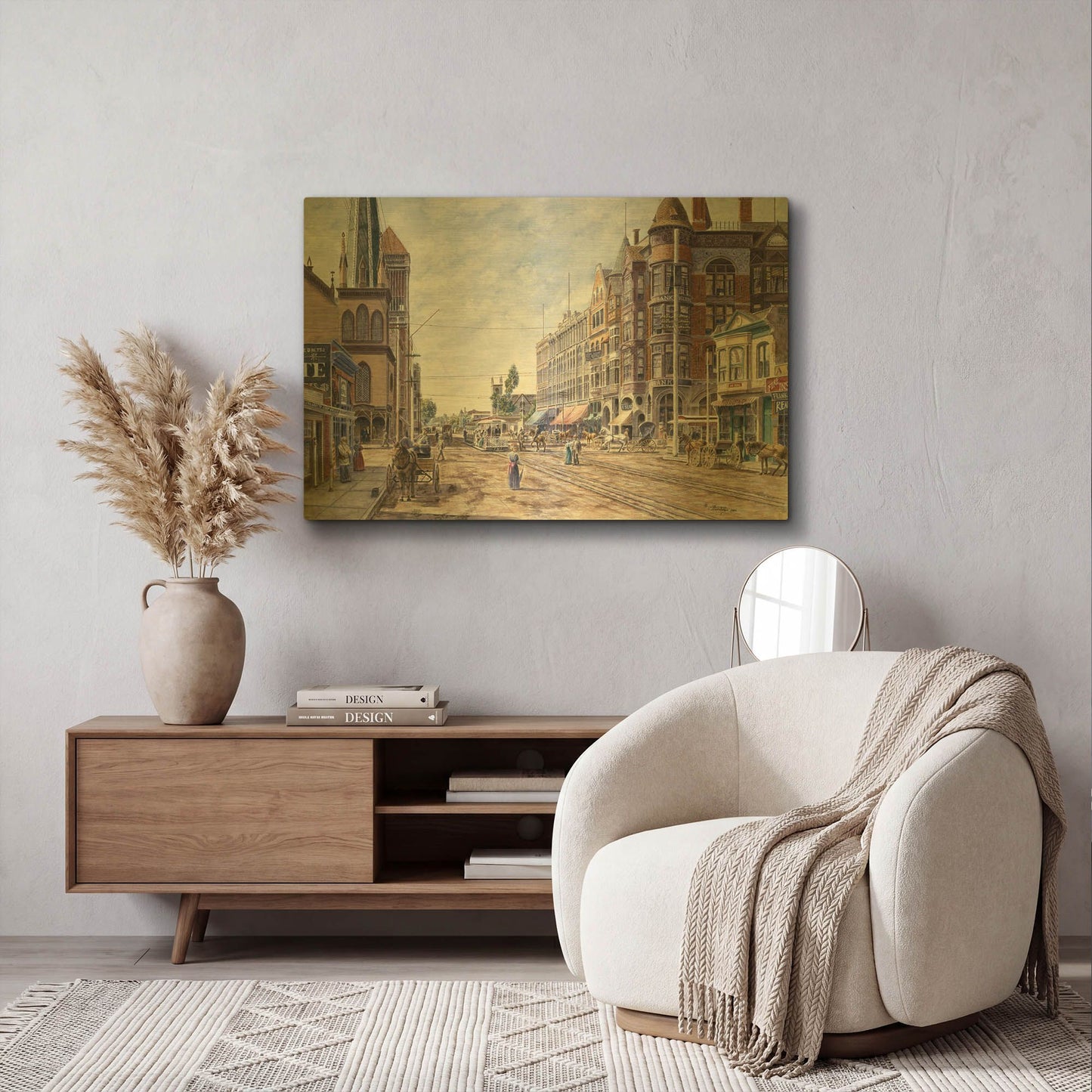 'Los Angeles, 2Nd & Broadway' By Stanton Manolakas Gold Metal Wall Art