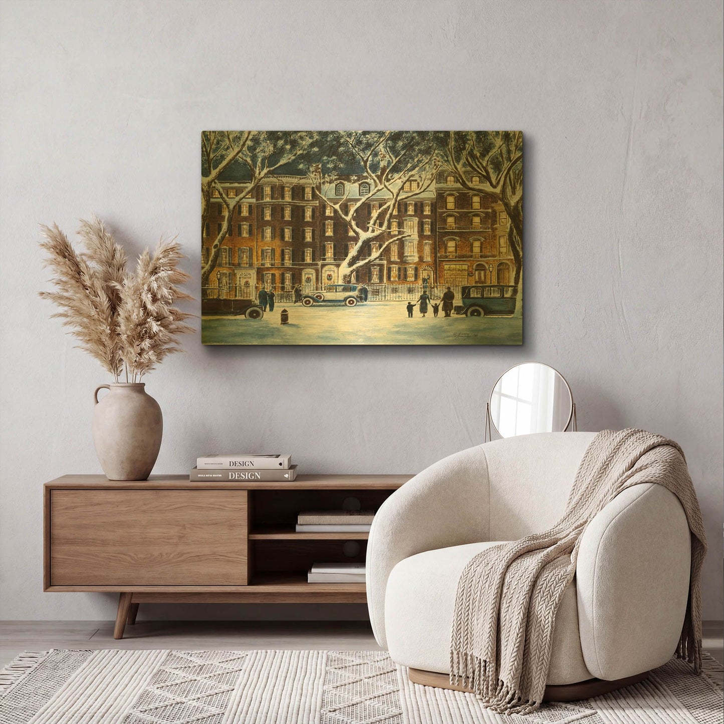 'Beacon Street, Ma. 1926' By Stanton Manolakas Gold Metal Wall Art