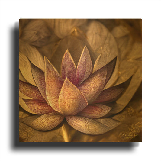 'Flowers of Life 2' By Tanya Mavric Gold Metal Wall Art