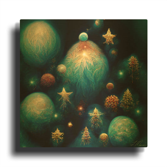 'Christmas Balls 2' By Tanya Mavric Gold Metal Wall Art