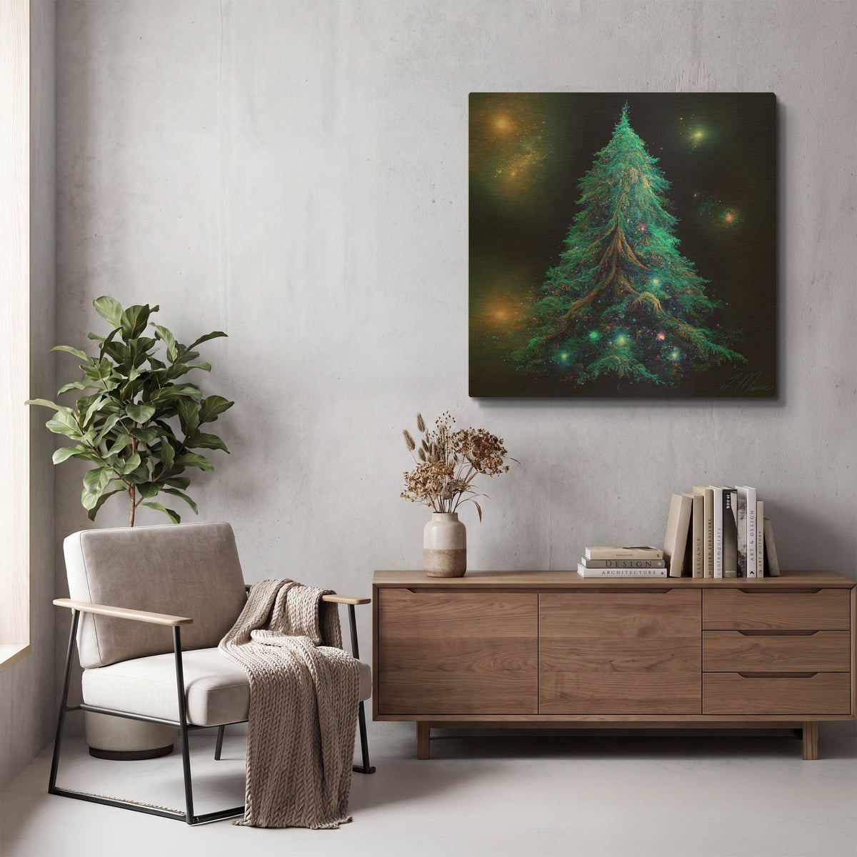 'Christmas Tree 2' By Tanya Mavric Gold Metal Wall Art