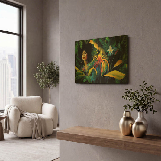 'In the Jungle Original' By Tanya Mavric Gold Metal Wall Art