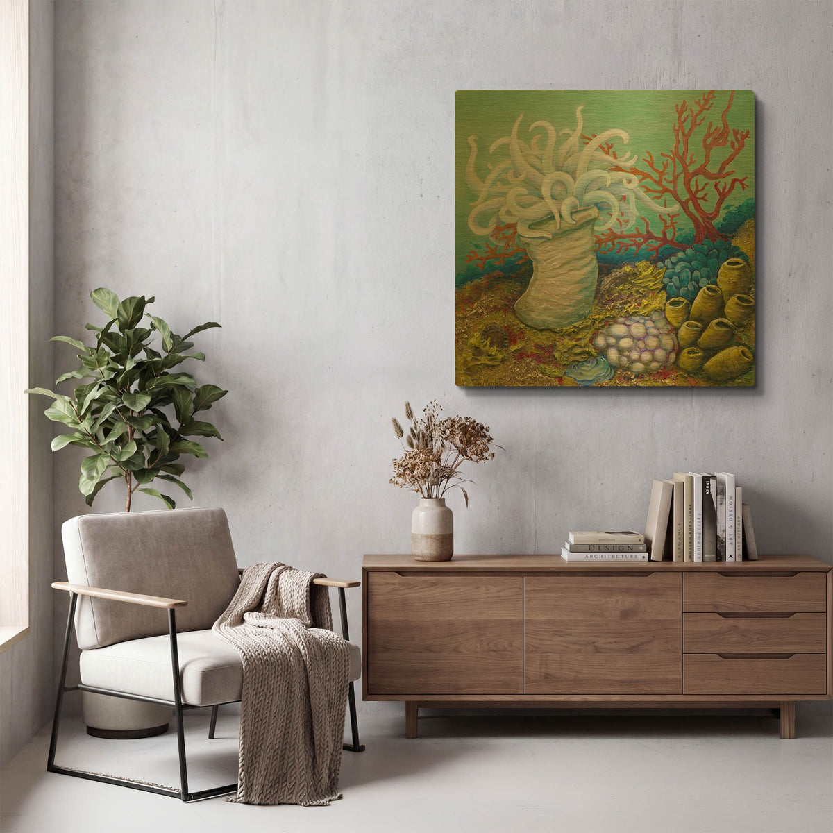 'Anemone Ballet' By Tim Marsh Gold Metal Wall Art