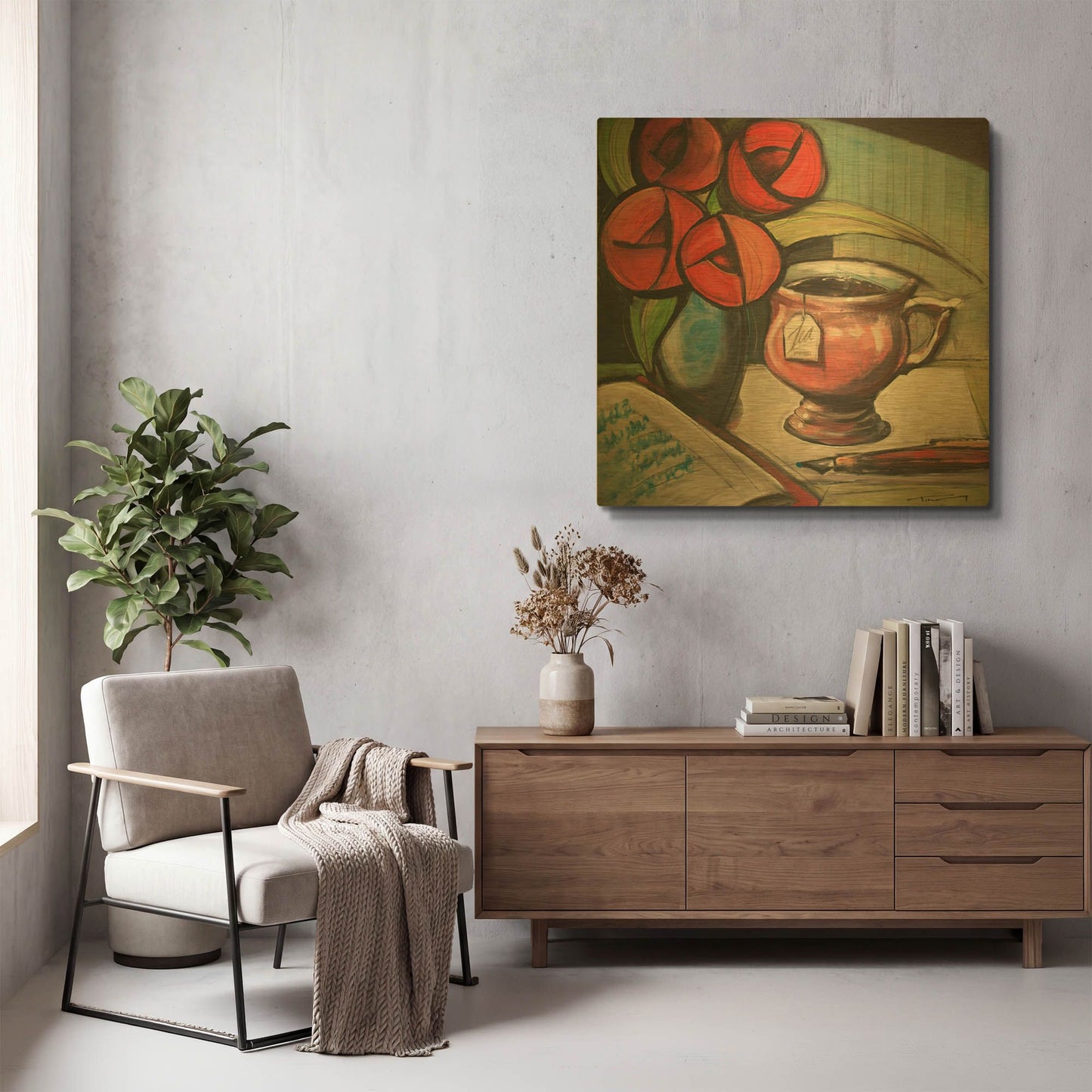 'Tearose Journal' By Tim Nyberg Gold Metal Wall Art