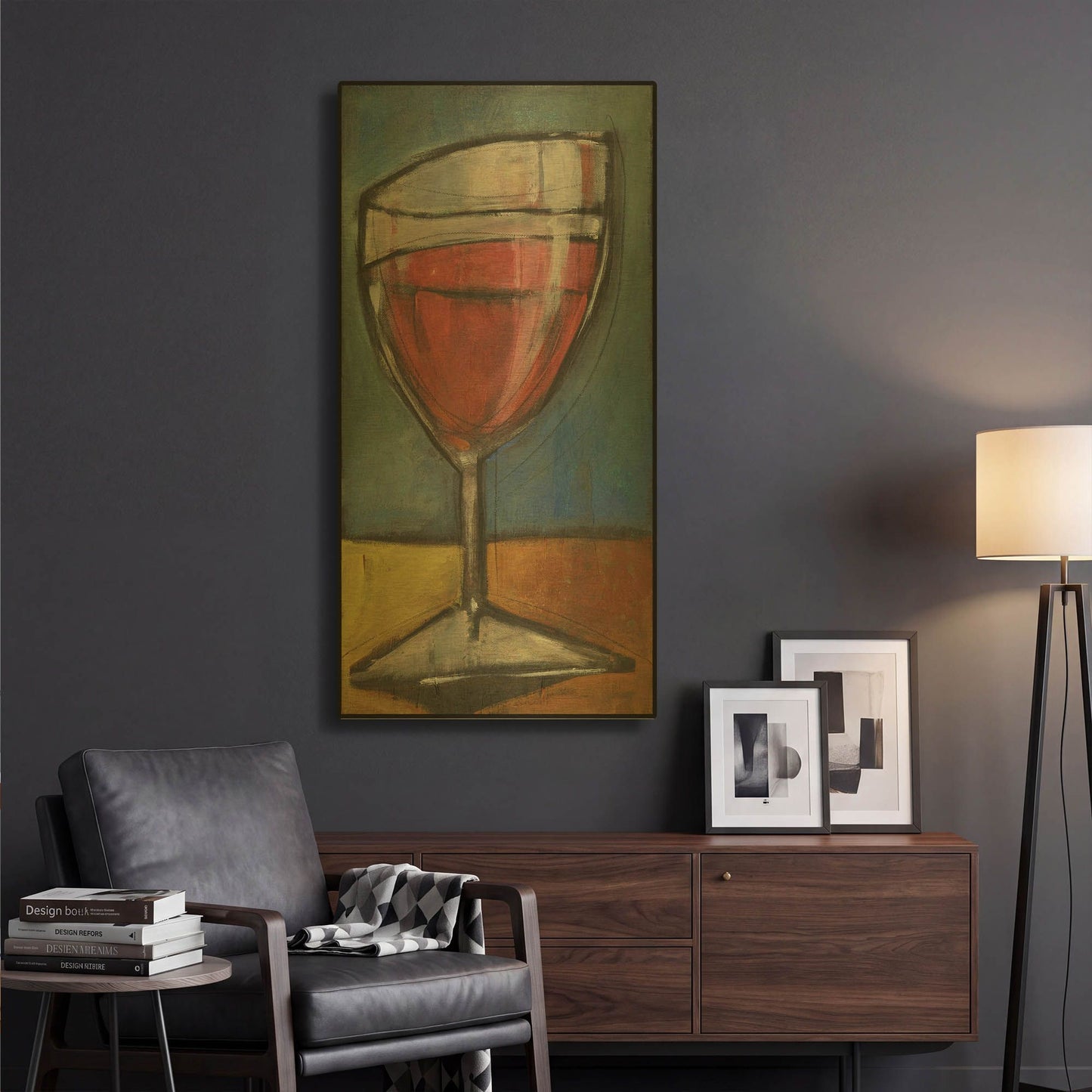 'Glass Of Red' By Tim Nyberg Gold Metal Wall Art