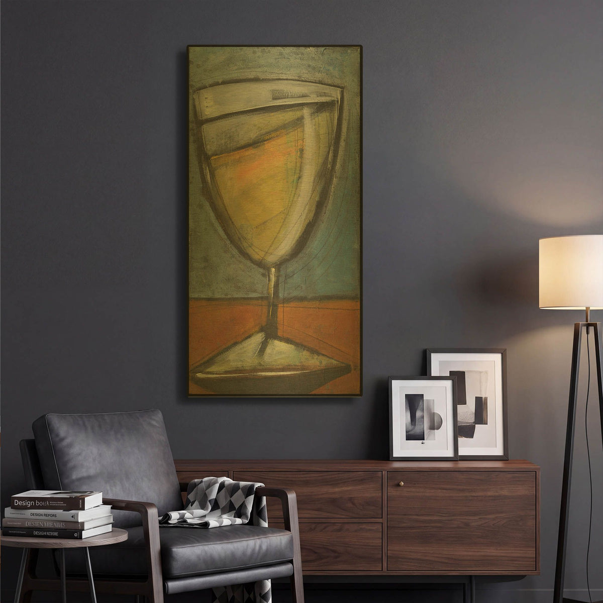 'Glass Of White' By Tim Nyberg Gold Metal Wall Art