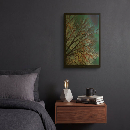 'Early Evening Tree' By Tim Nyberg Gold Metal Wall Art