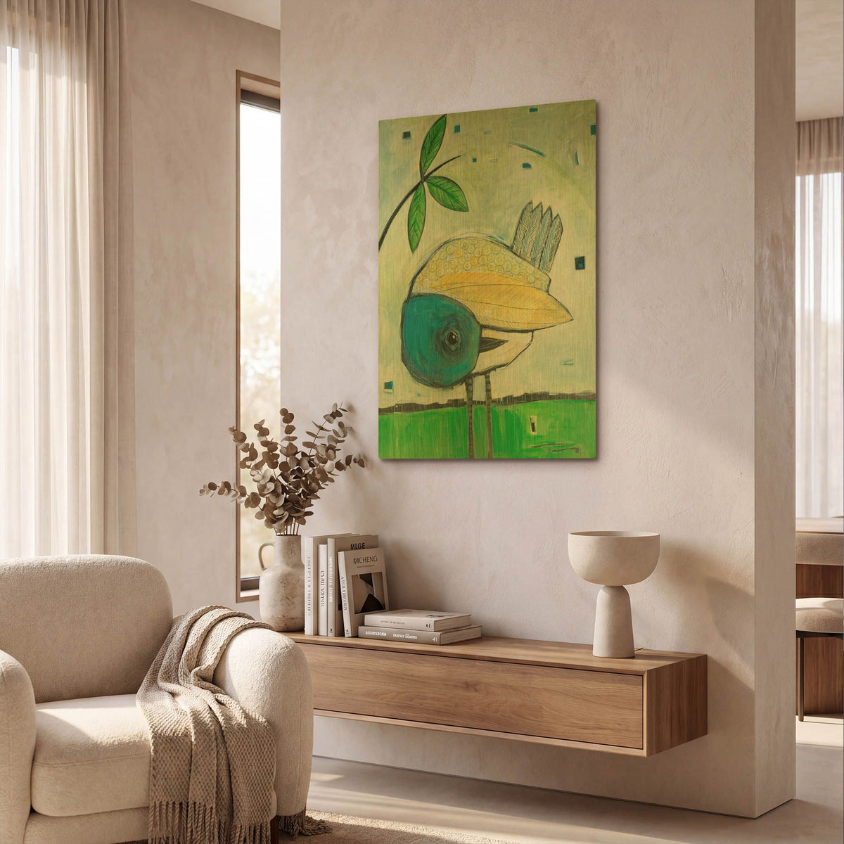 'Preening' By Tim Nyberg Gold Metal Wall Art