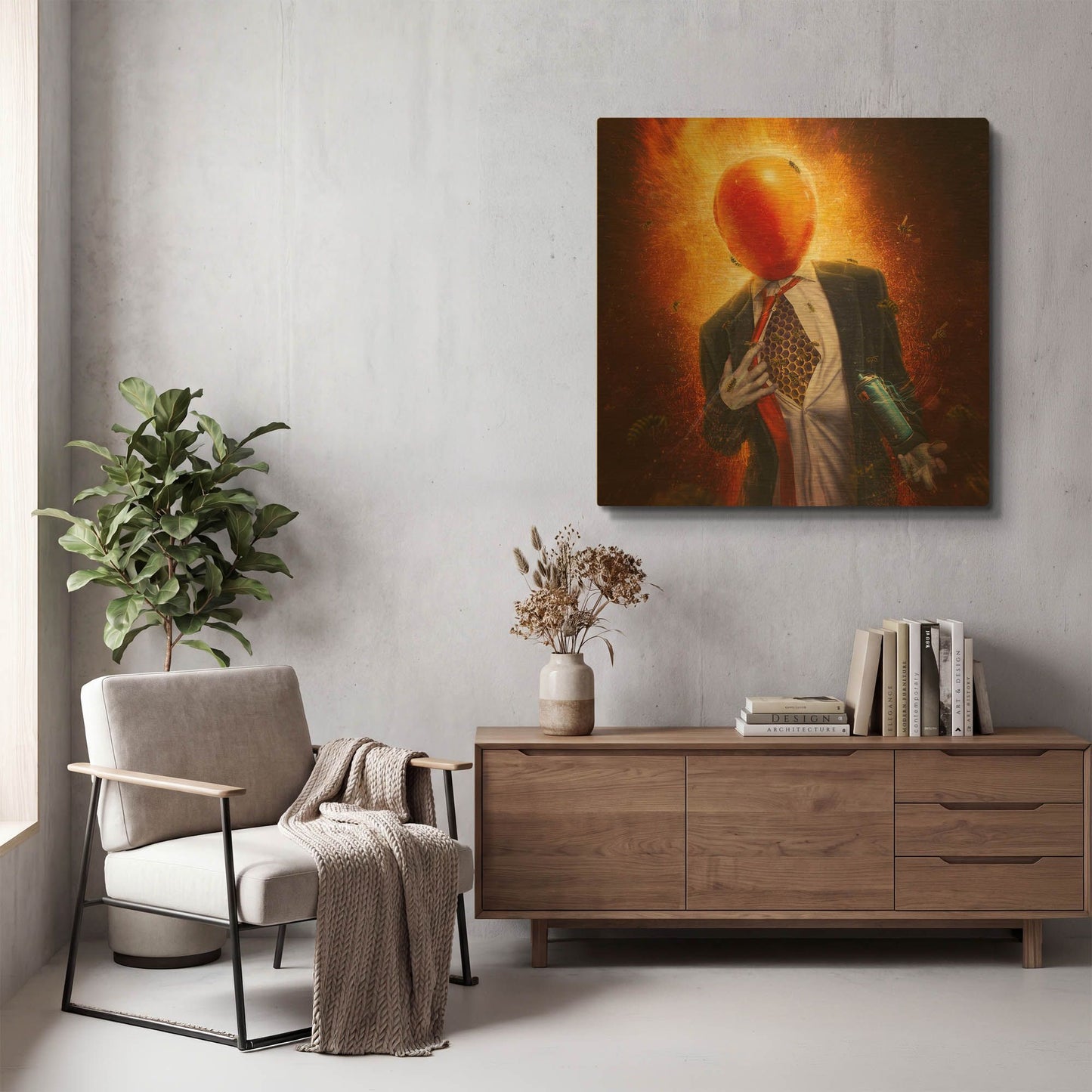 'Anxiety' By Mario Sanchez Nevado Gold Metal Wall Art