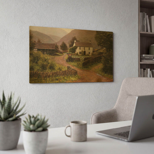 'Yew Tree Farm' By Bill Makinson Gold Metal Wall Art
