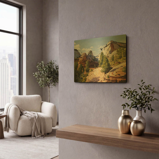 'Zion 2' By Bill Makinson Gold Metal Wall Art