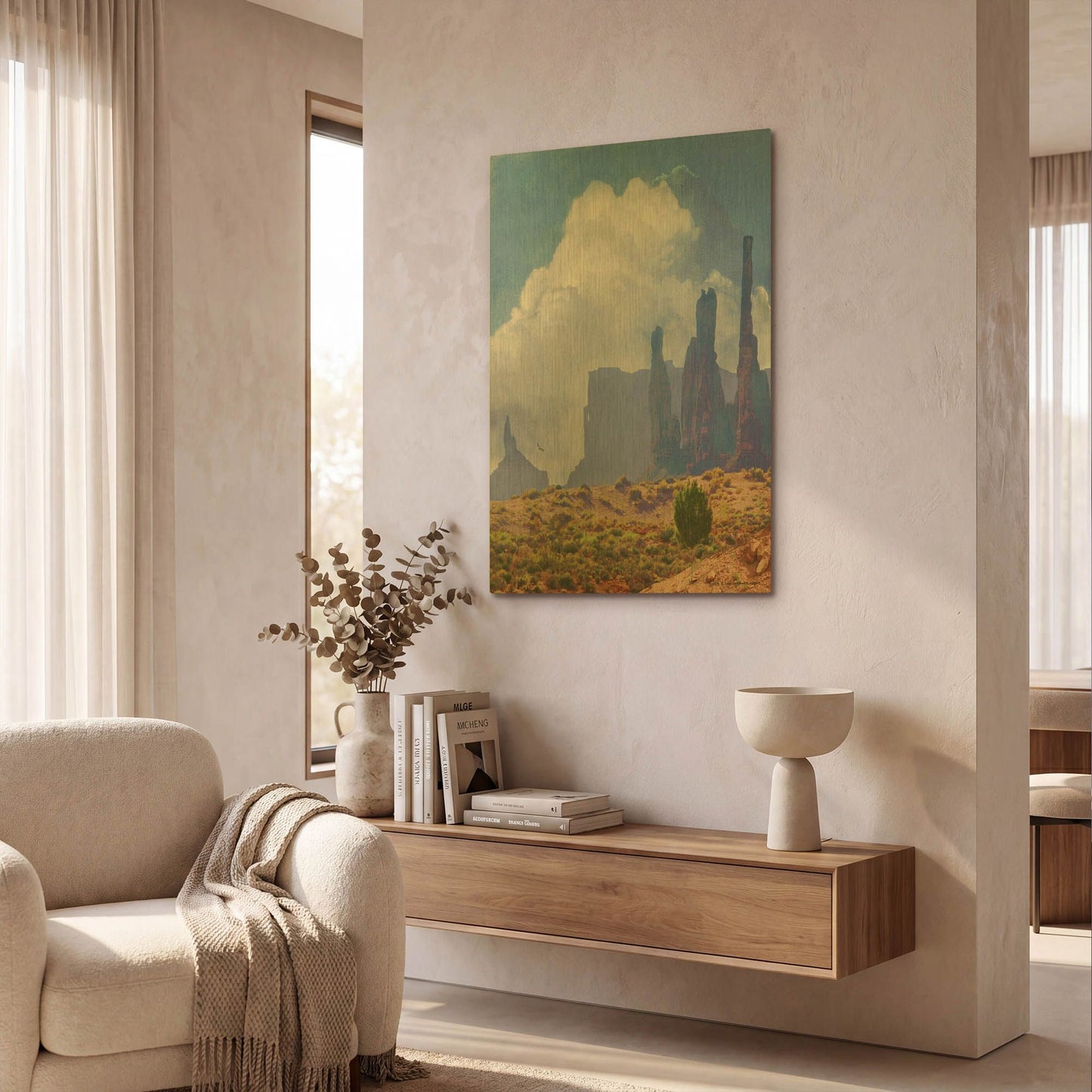 'Desert Scape' By Chris Vest Gold Metal Wall Art