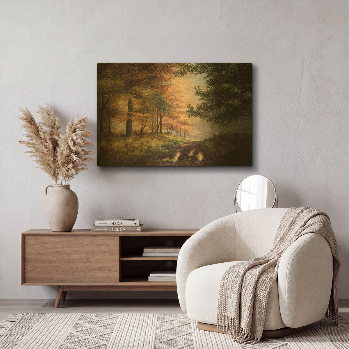 'Fall In The Pines' By Bill Makinson Gold Metal Wall Art