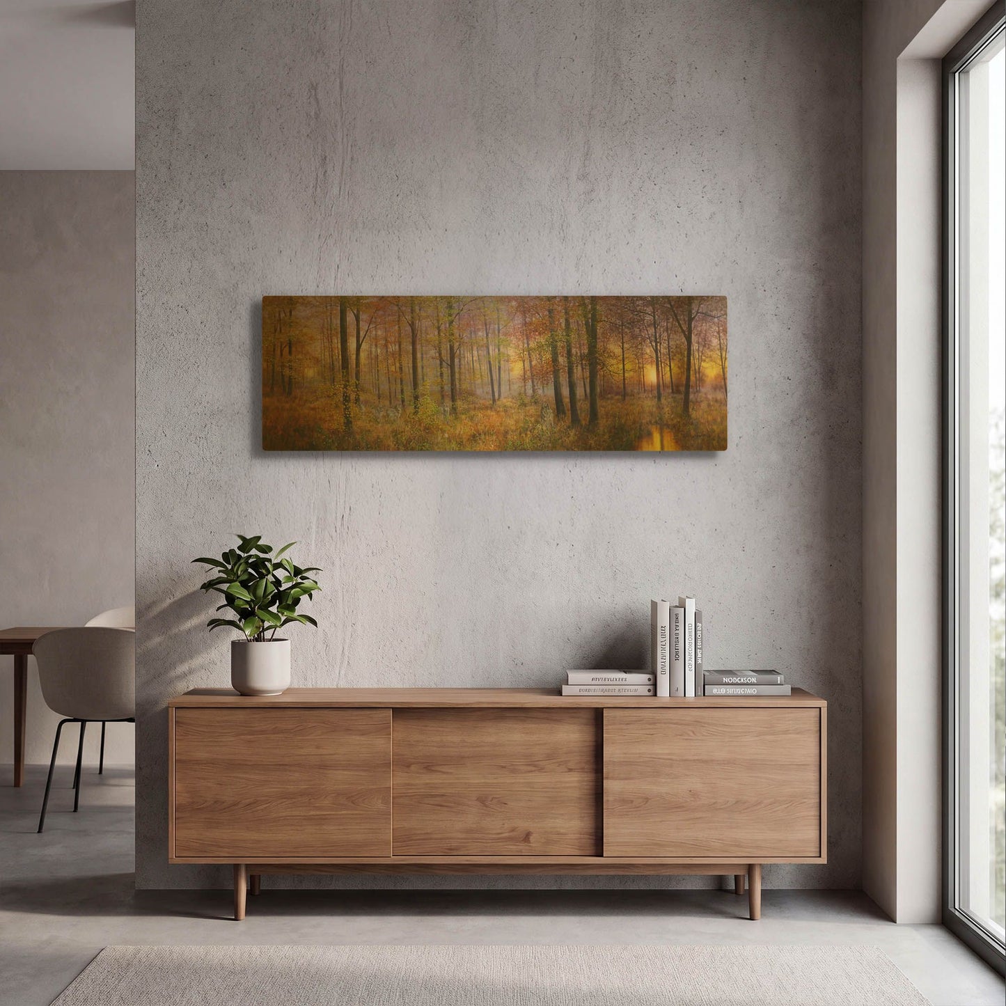 'Autumn Wolves' By Bill Makinson Gold Metal Wall Art