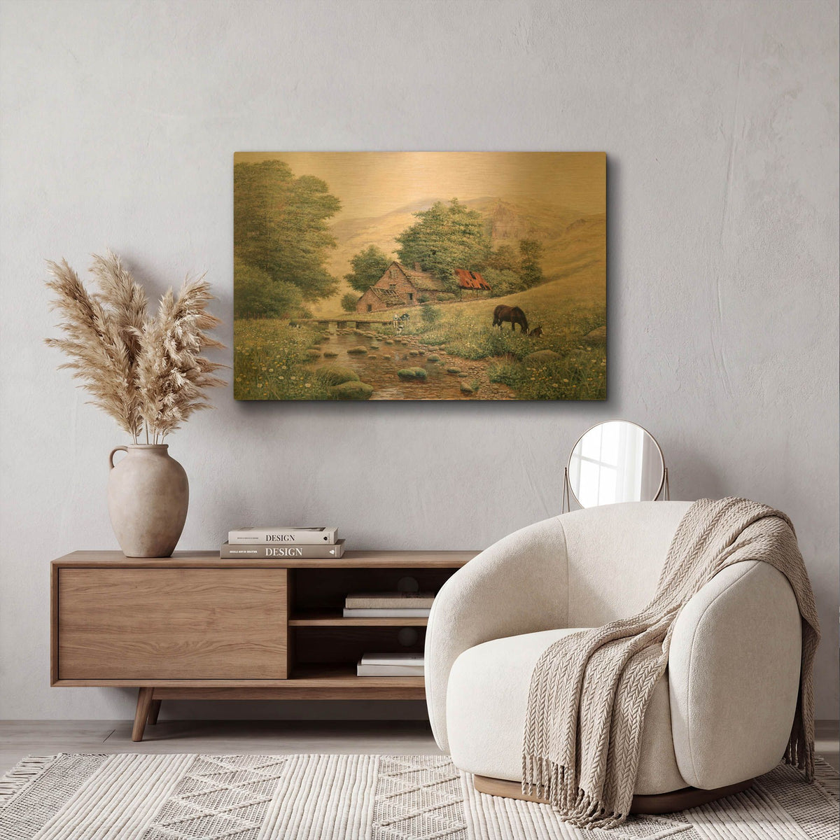 'Grazing' By Bill Makinson Gold Metal Wall Art
