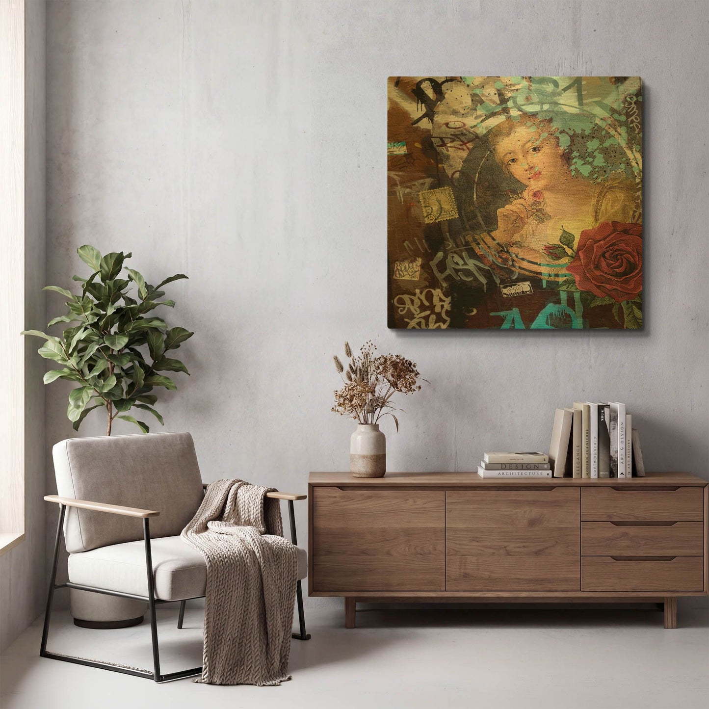 'Classic Graffiti' By Karen Smith Gold Metal Wall Art
