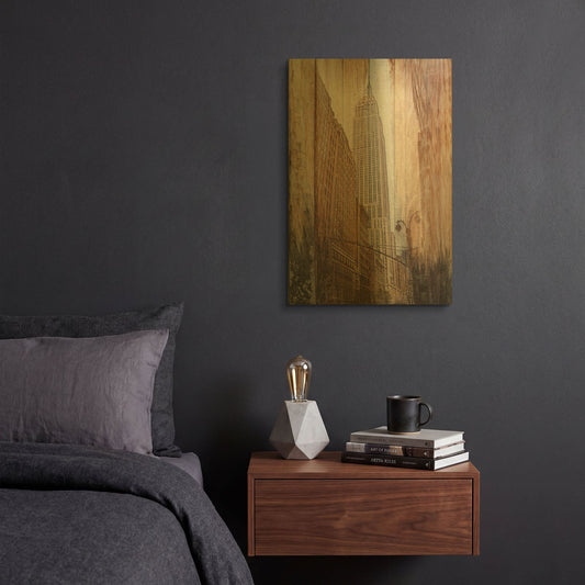 'Rustic ESB' By Karen Smith Gold Metal Wall Art