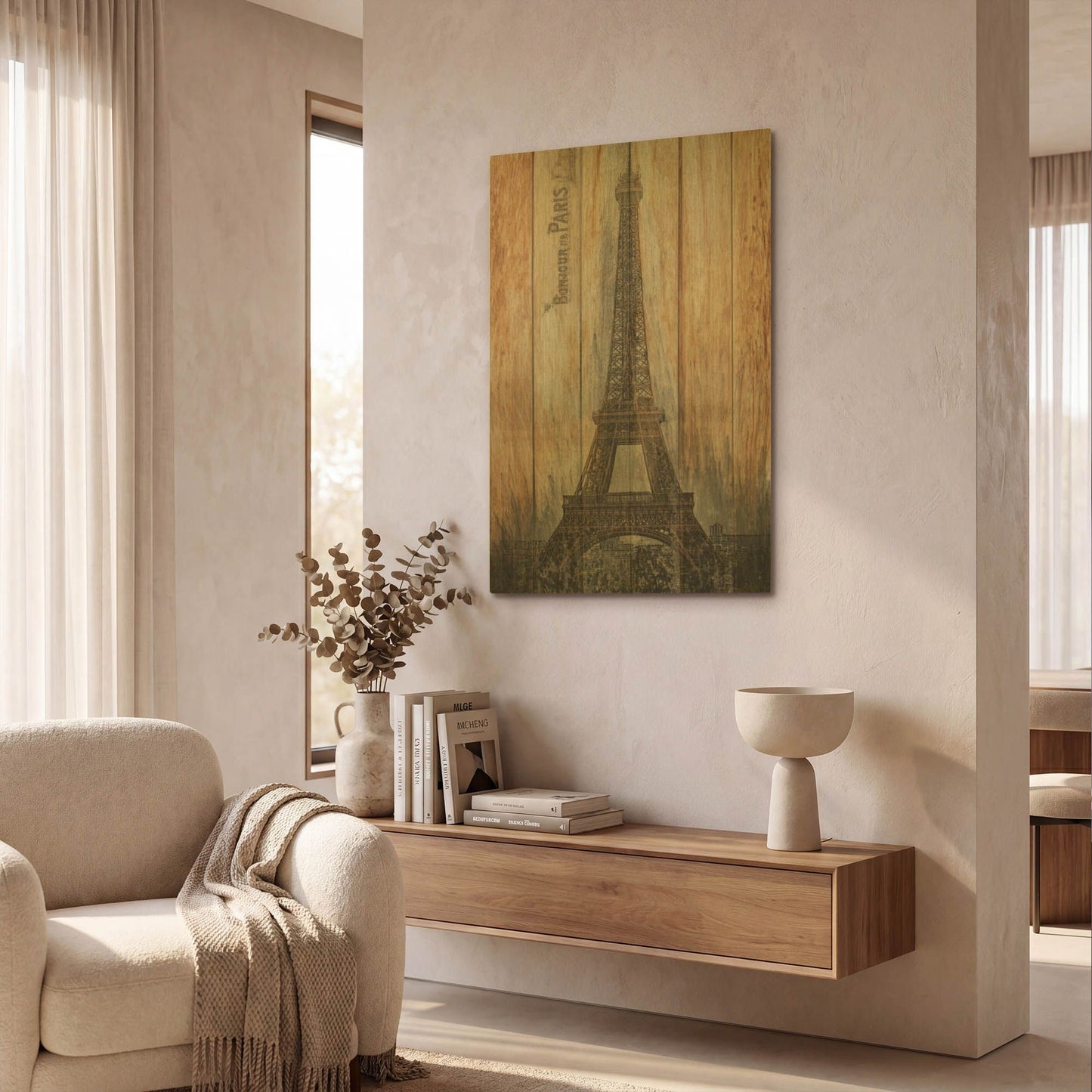 'Rustic Eiffel Tower' By Karen Smith Gold Metal Wall Art