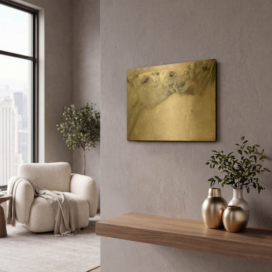'Horsin' By Karen Smith Gold Metal Wall Art