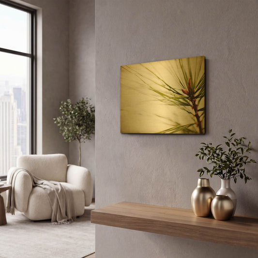 'Pine Needles' By Jessica Rogers Gold Metal Wall Art