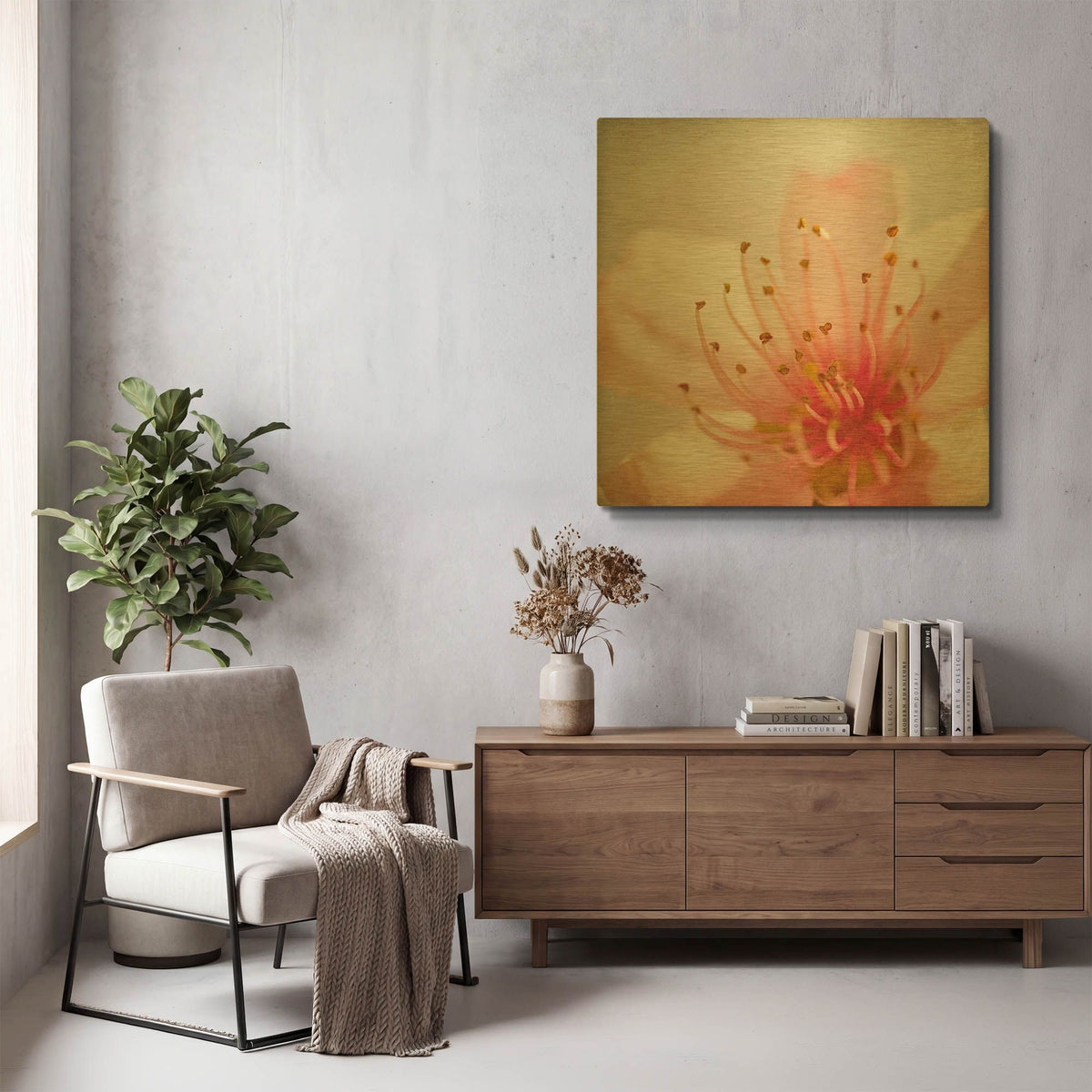 'Spring Whispers 3' By Jessica Rogers Gold Metal Wall Art