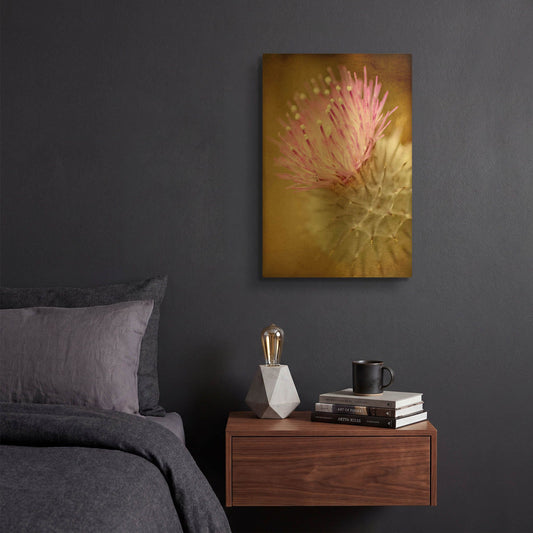 'Thistle Bloom' By Jessica Rogers Gold Metal Wall Art