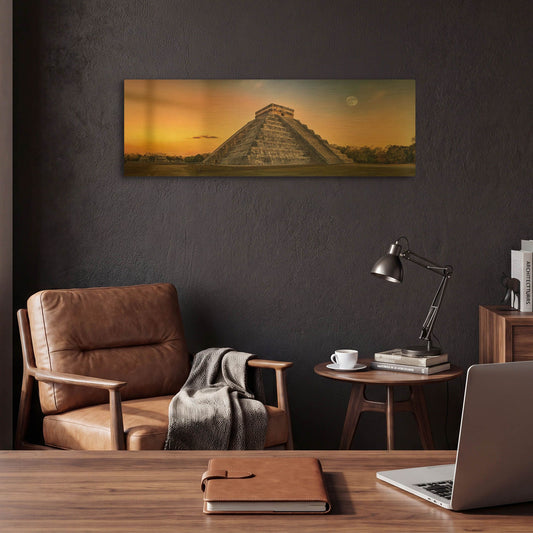 'Chichen Itza' By Jonathan Ross Gold Metal Wall Art