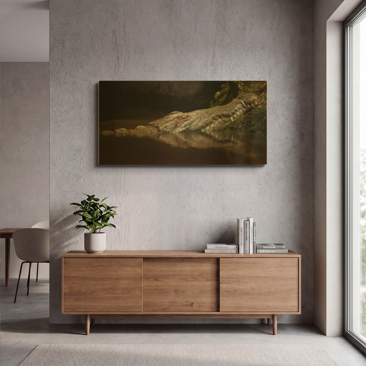 'Crocodile Smile' By Jonathan Ross Gold Metal Wall Art