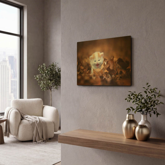 'Crying In The Leaves' By Jonathan Ross Gold Metal Wall Art