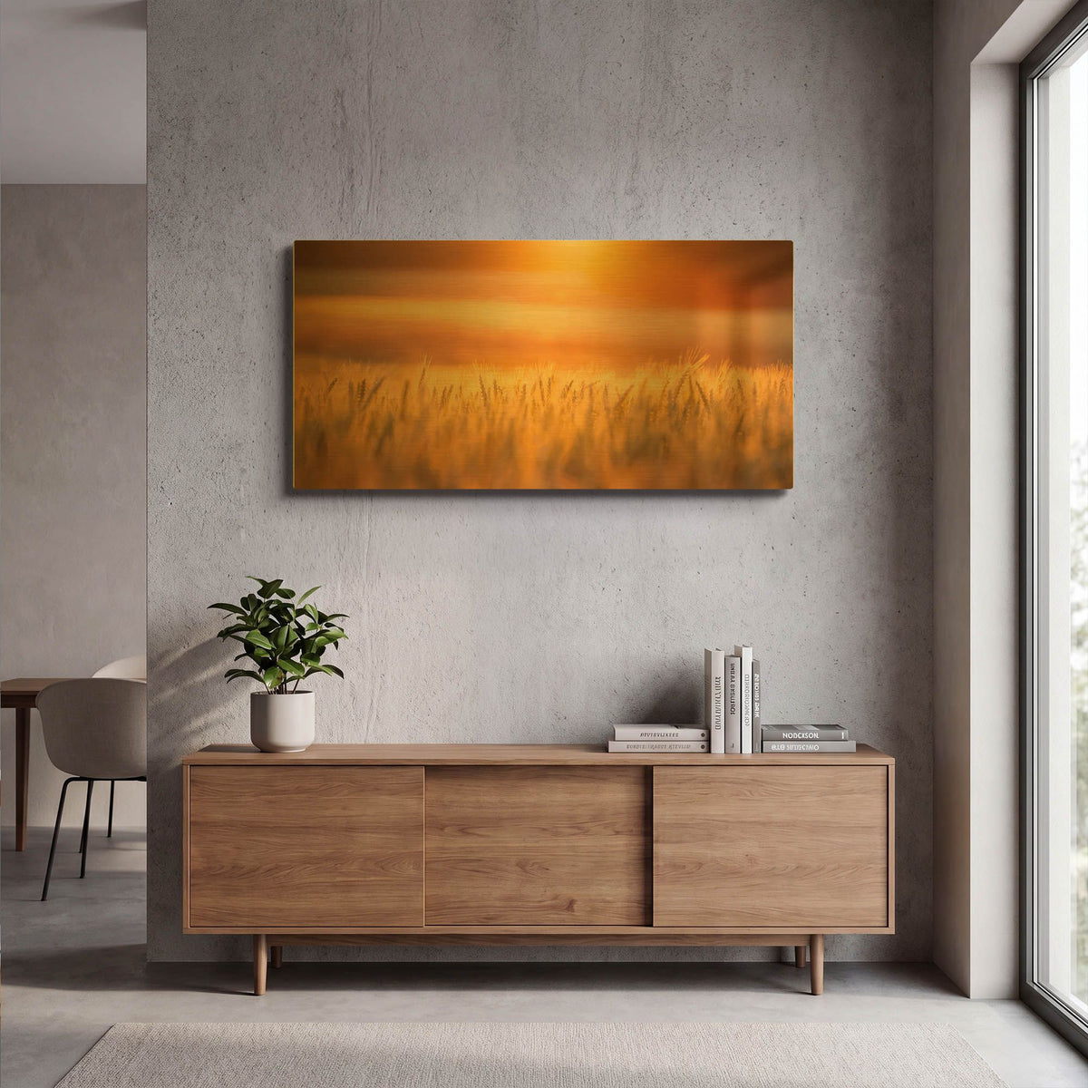 'Golden Wheat' By Jonathan Ross Gold Metal Wall Art