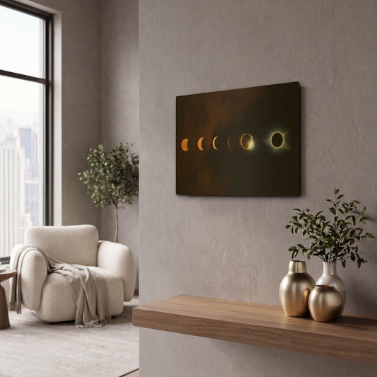 'Great American Eclipse' By Jonathan Ross Gold Metal Wall Art