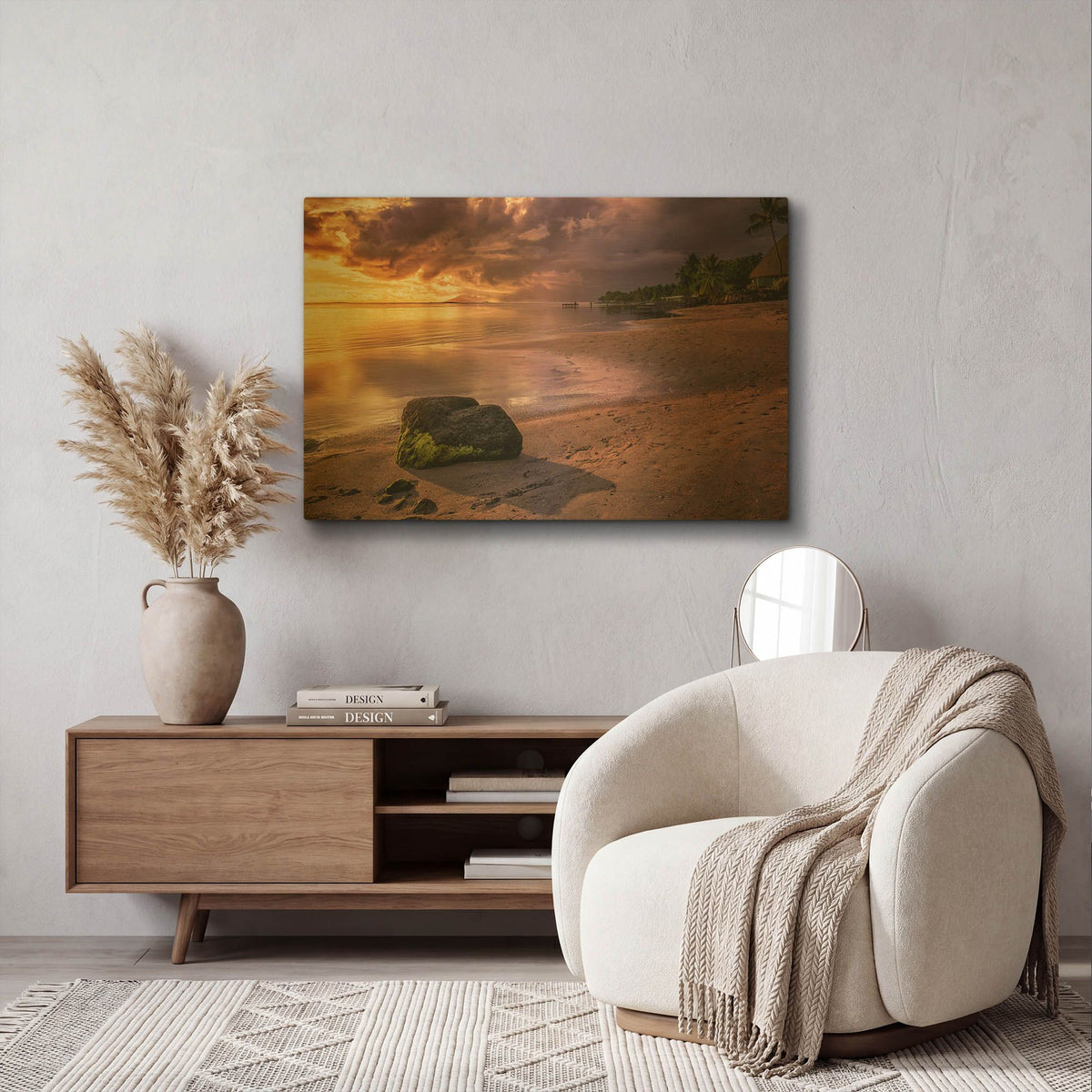 'Island Sunset' By Jonathan Ross Gold Metal Wall Art