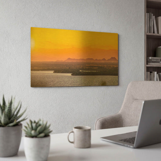 'Islands In The Sunset' By Jonathan Ross Gold Metal Wall Art