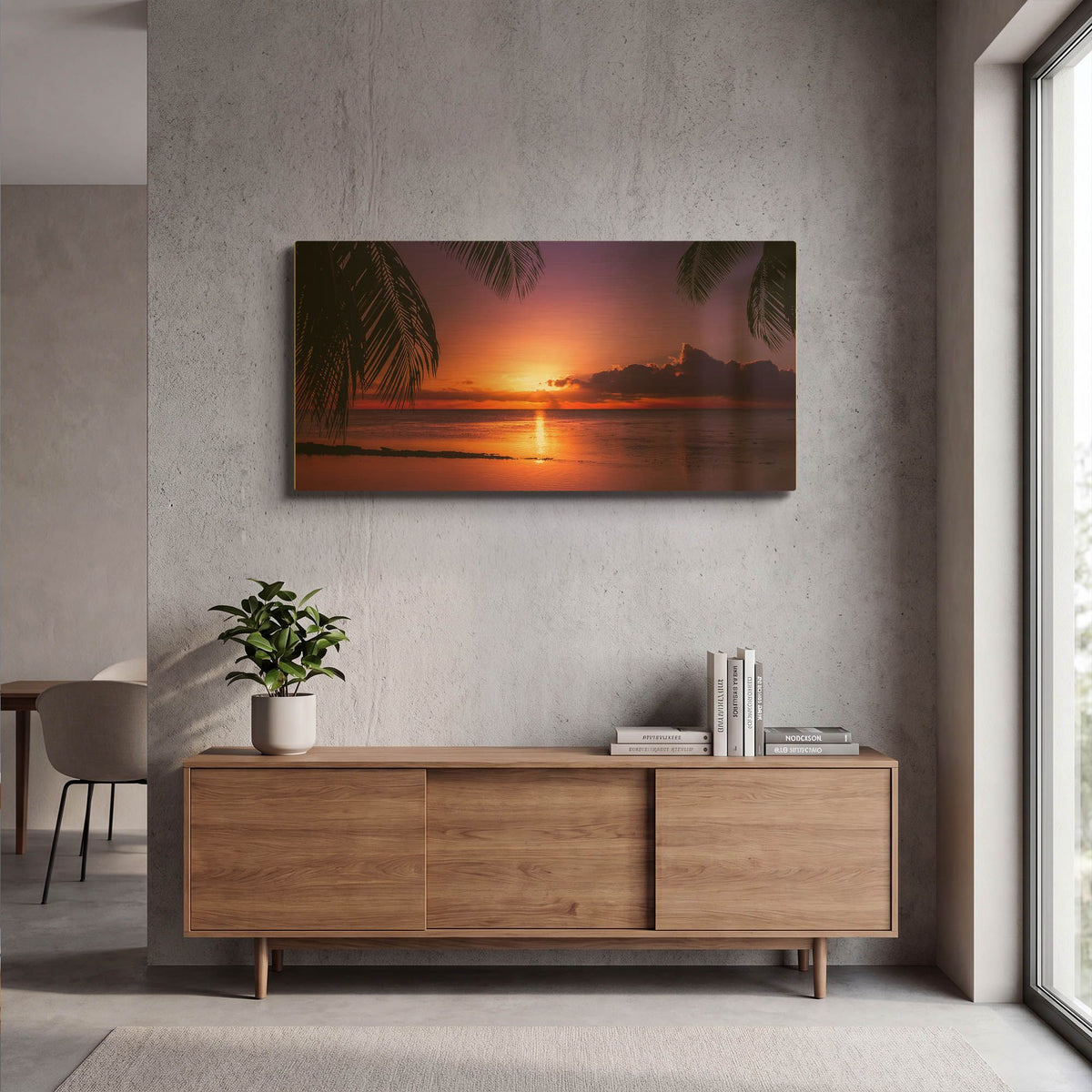 'Tahiti Sunset' By Jonathan Ross Gold Metal Wall Art