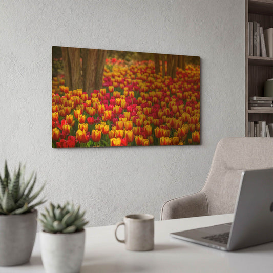 'Tulip Sea' By Jonathan Ross Gold Metal Wall Art