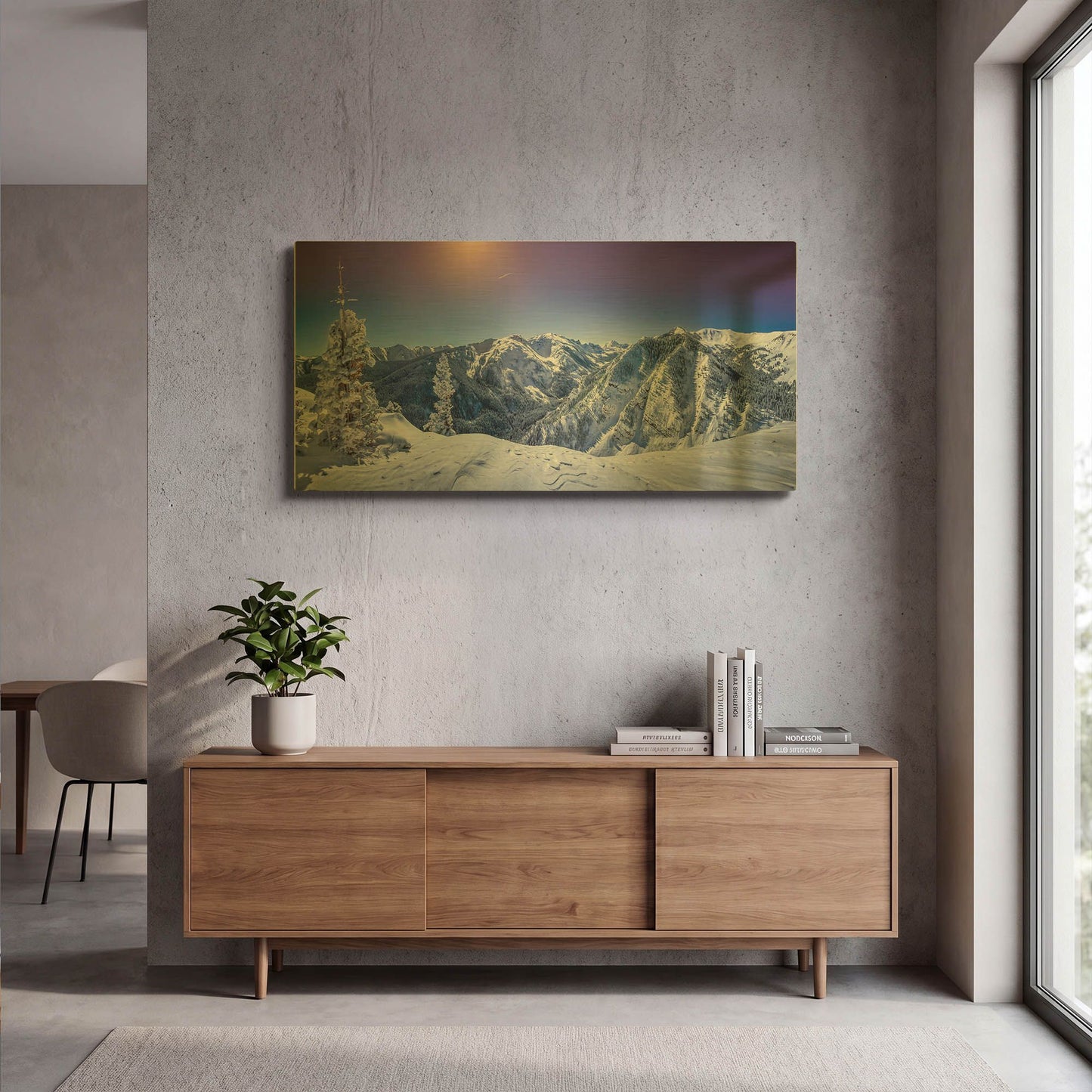 'Colorado Snow' By Jonathan Ross Gold Metal Wall Art