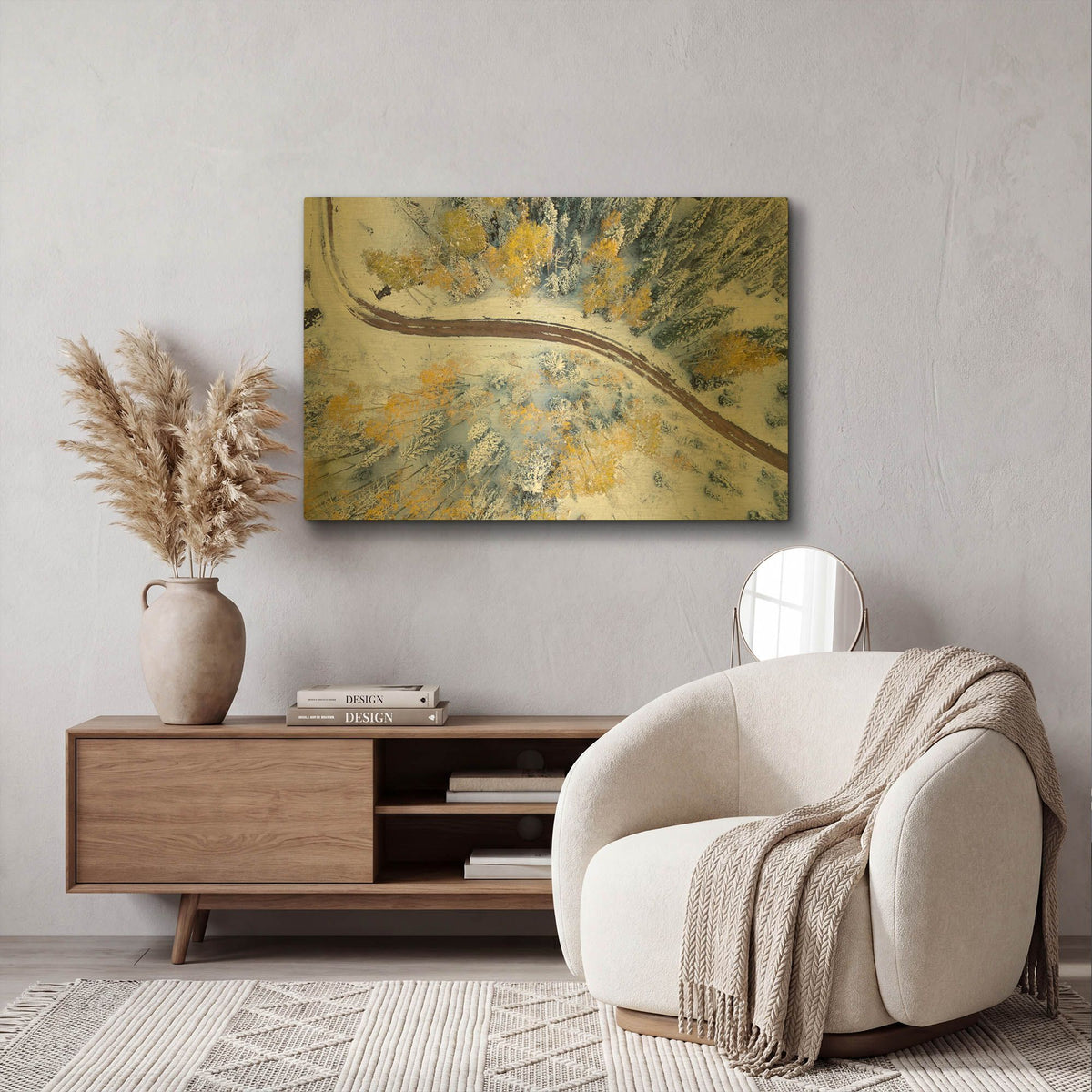'Snowmass Road' By Jonathan Ross Gold Metal Wall Art