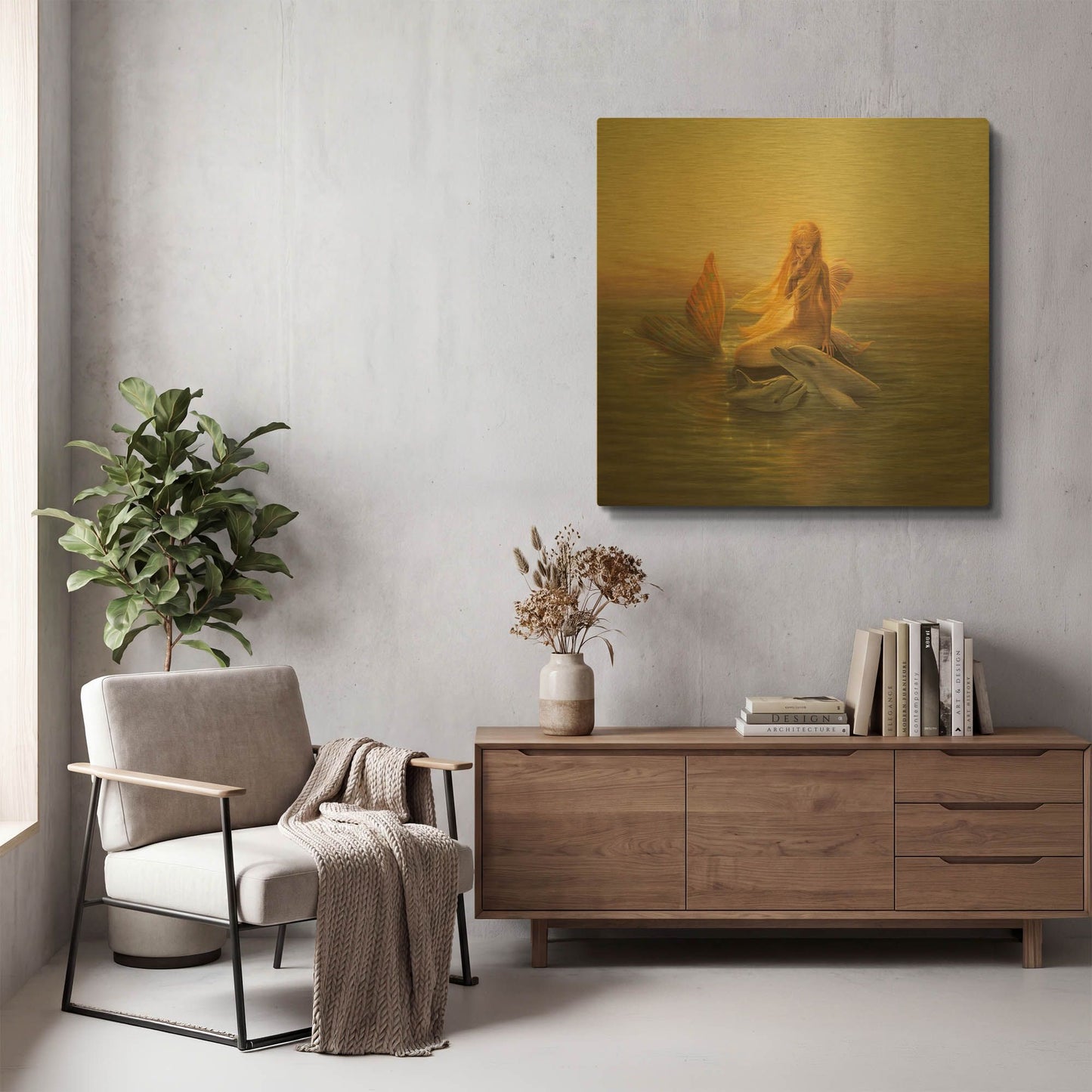'One Love' By Kirk Reinert Gold Metal Wall Art