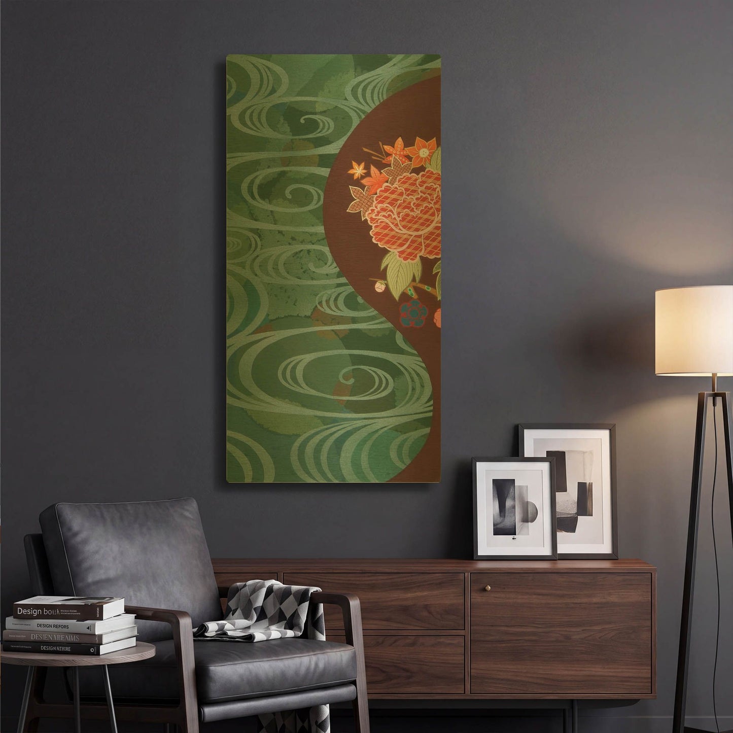 'Running Water I' By Zigen Tanabe Gold Metal Wall Art