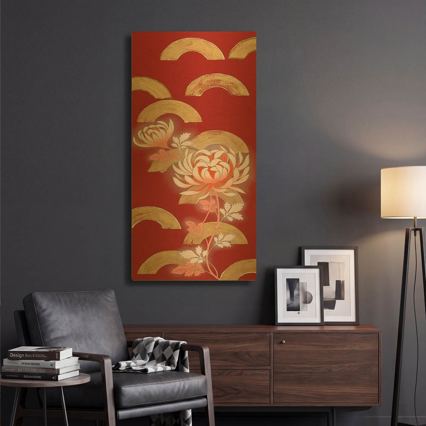 'Chrysanthemum II' By Zigen Tanabe Gold Metal Wall Art