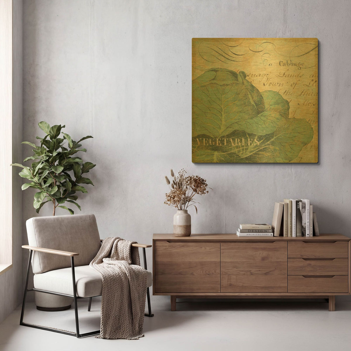 'Veggie II' By NBL Studio Gold Metal Wall Art
