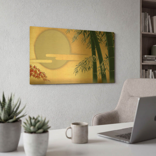 'Bamboo' By Zigen Tanabe Gold Metal Wall Art