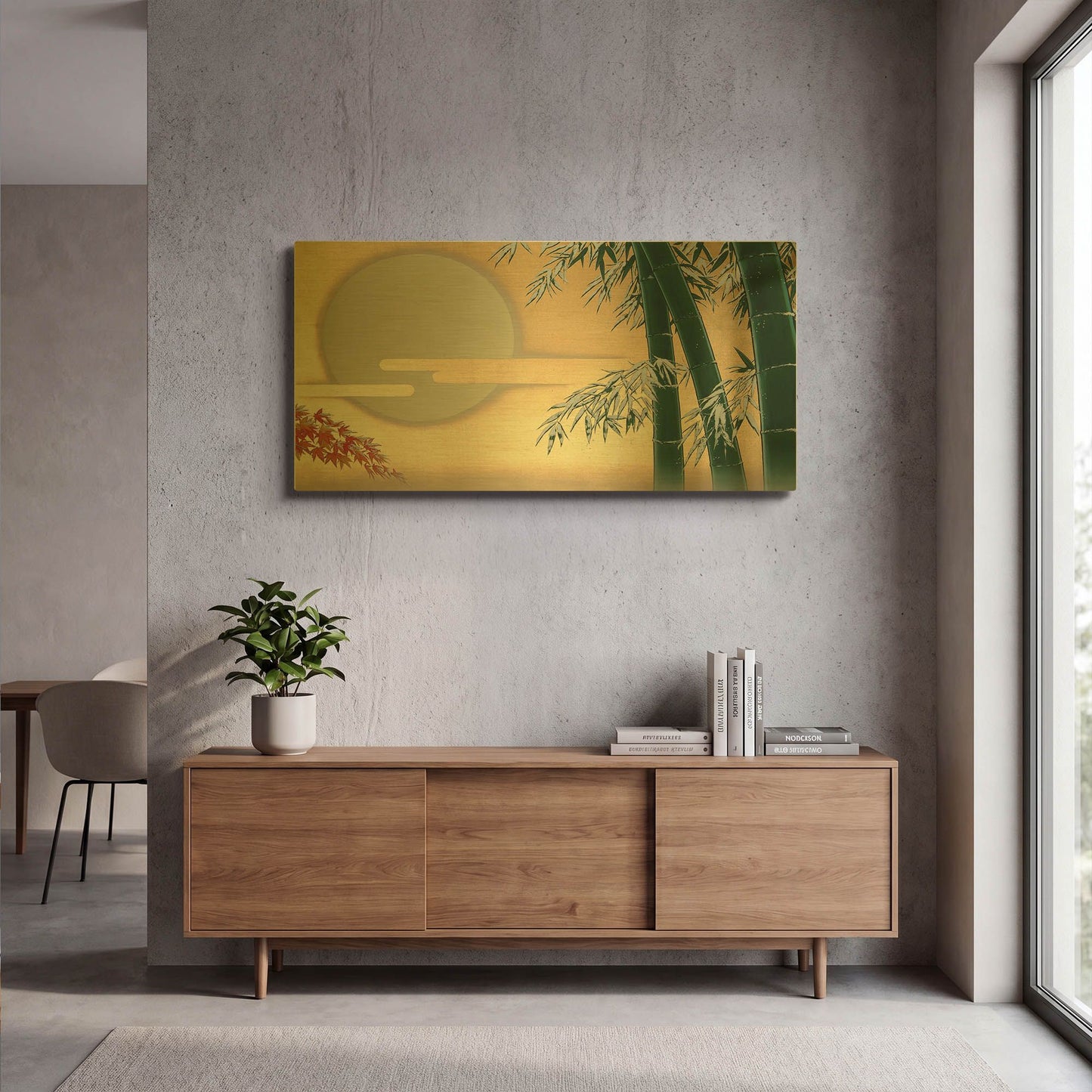 'Bamboo' By Zigen Tanabe Gold Metal Wall Art