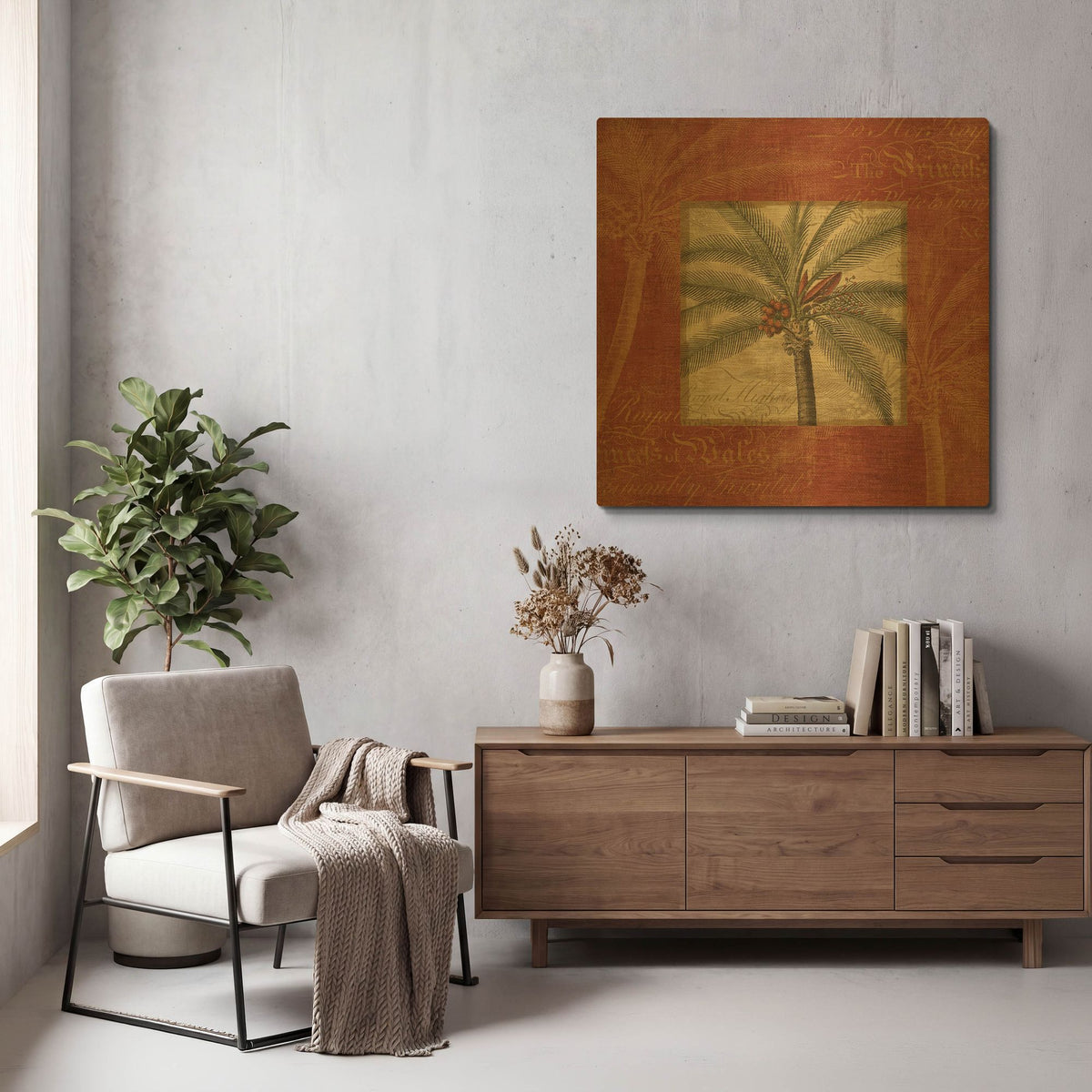 'Royal Palm IV' By NBL Studio Gold Metal Wall Art