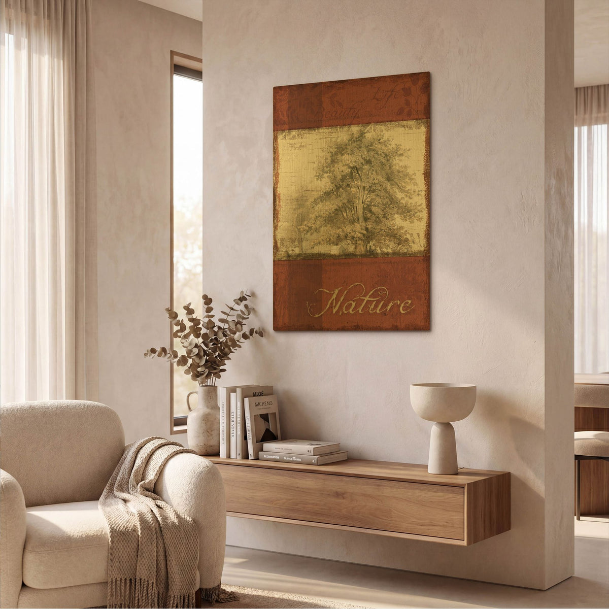 'Natural Thoughts I' By NBL Studio Gold Metal Wall Art