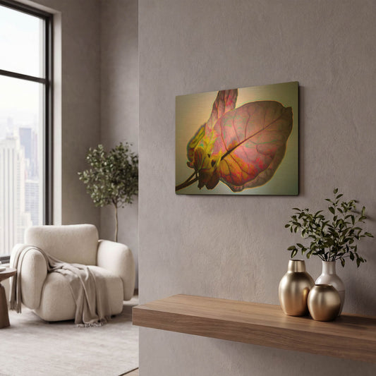 'Bougainvillea Leaf' By Pamela Plummer Gold Metal Wall Art