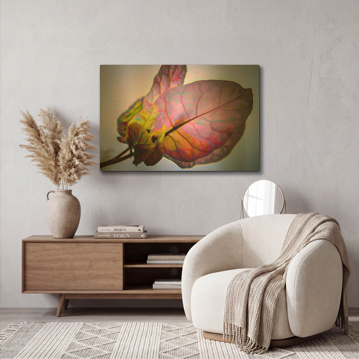 'Bougainvillea Leaf' By Pamela Plummer Gold Metal Wall Art