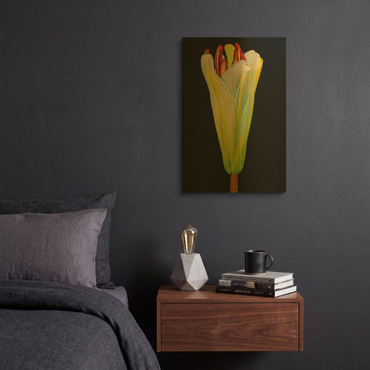 'Lily Bud' By Pamela Plummer Gold Metal Wall Art