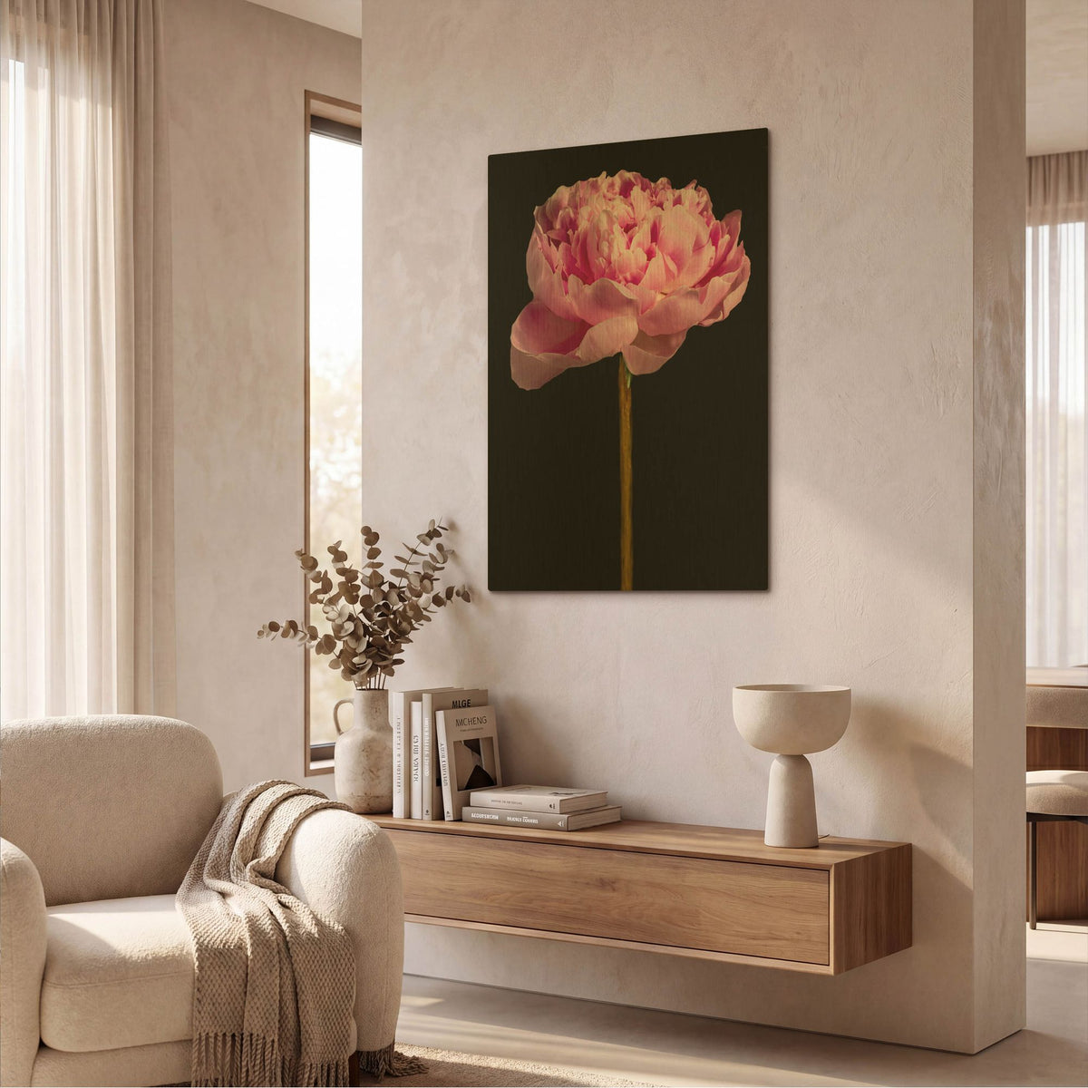 'Pink Peony' By Pamela Plummer Gold Metal Wall Art
